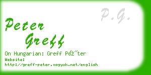 peter greff business card